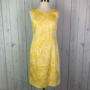 Brooks Brothers | yellow cotton floral print sheath dress